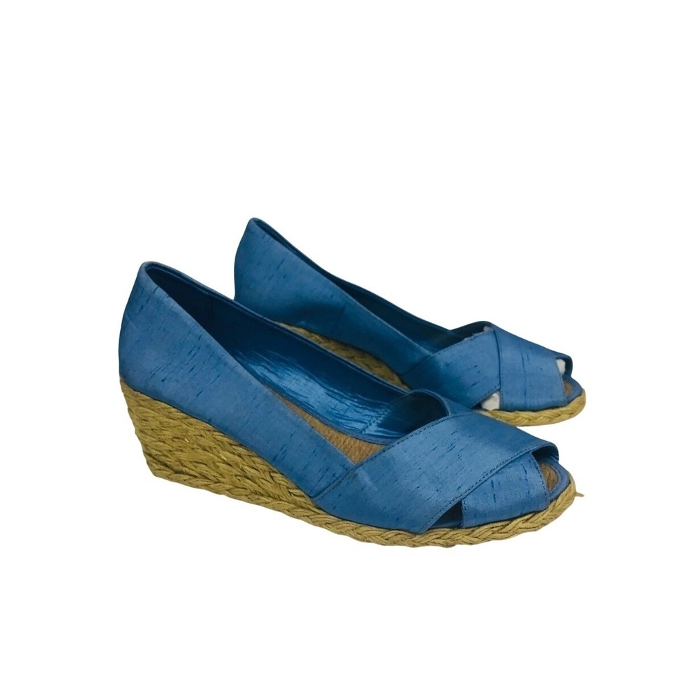 LAUREN Ralph Lauren Cecilia Espadrille Wedge Sandal Shoe Light blue 9B